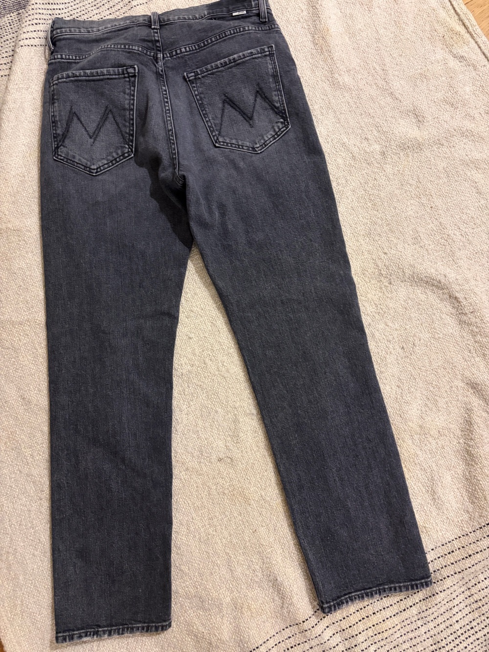 Mother High Rise Straight Leg Jeans Gray Wash Model Off Duty Size 30 - Picture 2 of 7